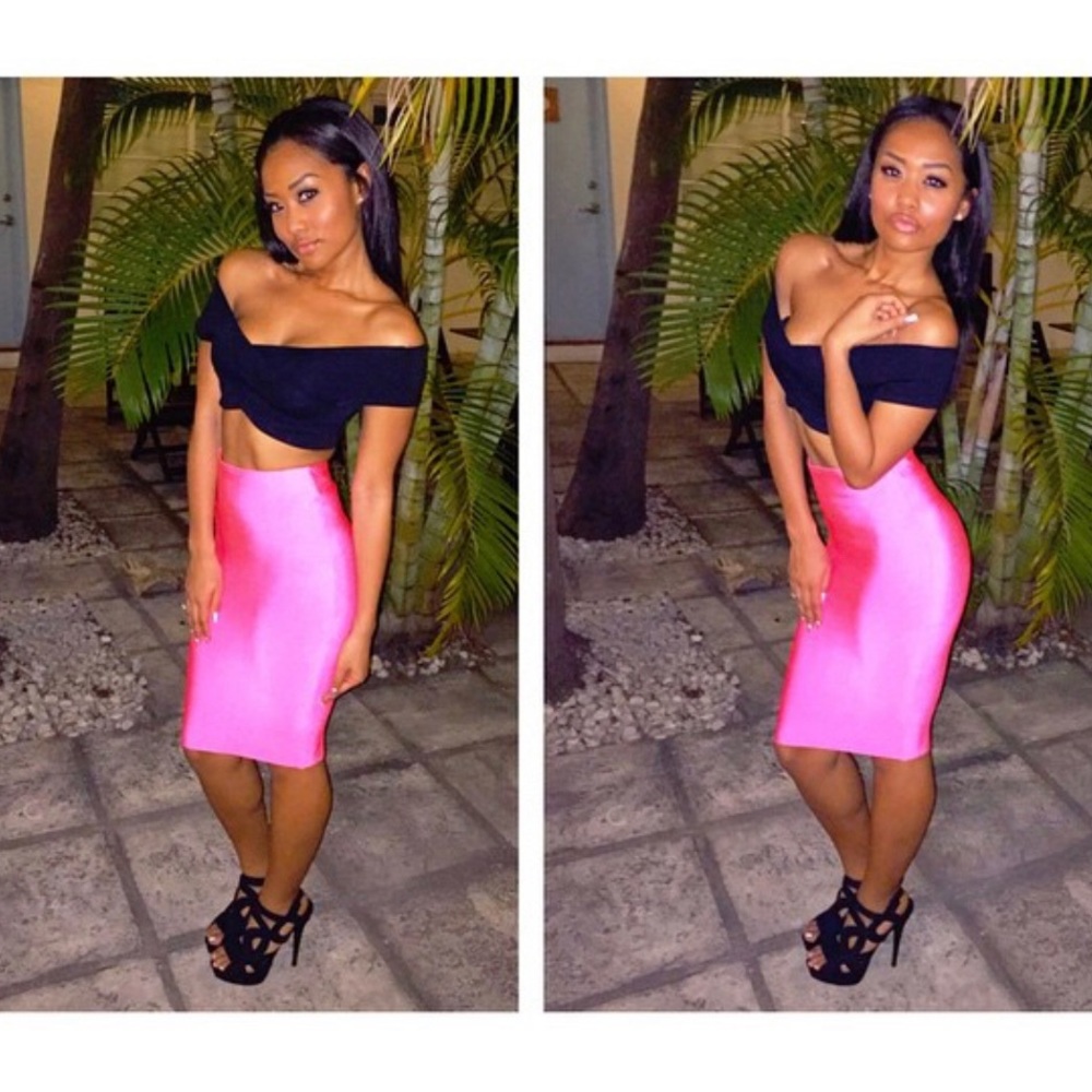 Neon Pink Bandage Skirt
